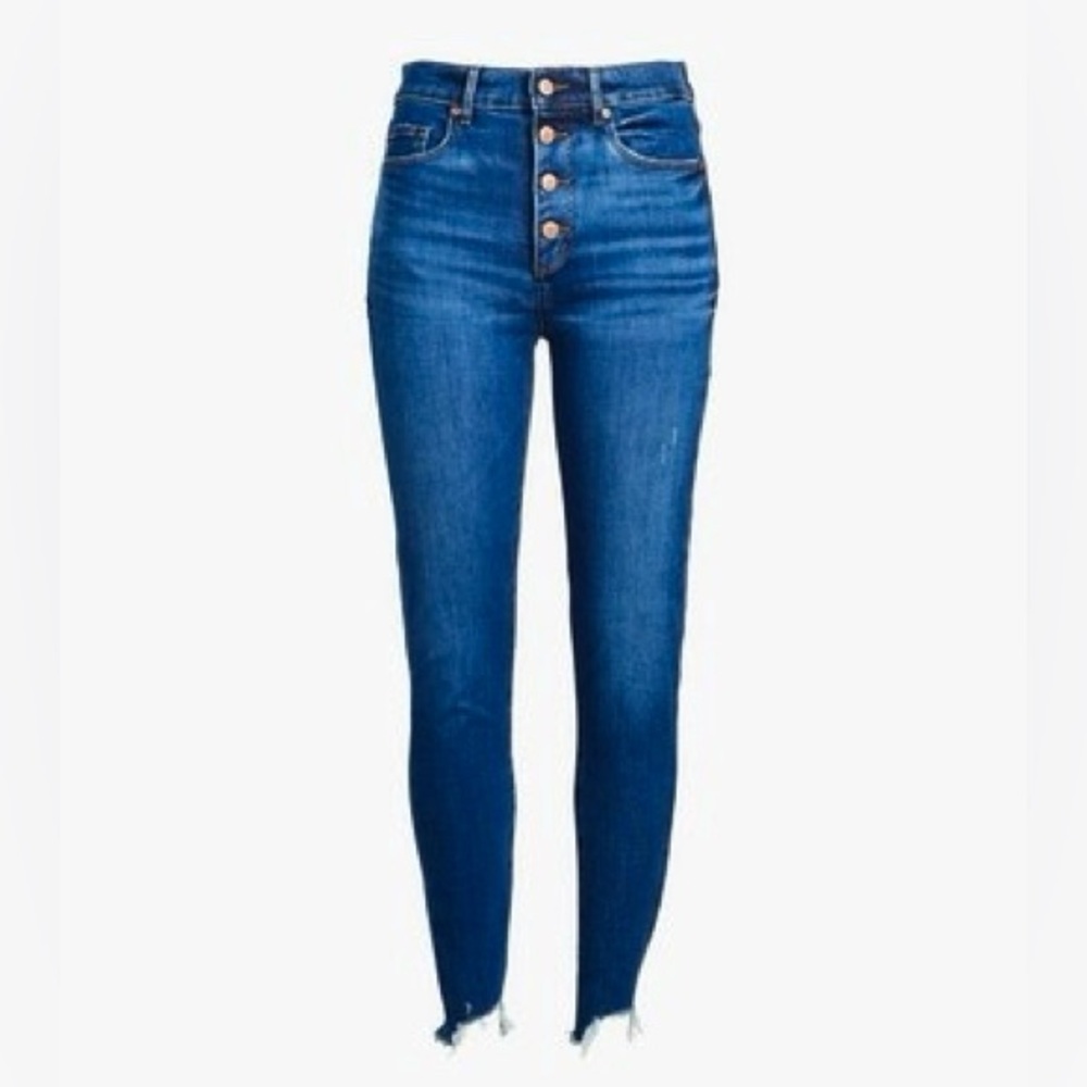 LOFT 32/14 High Waist Skinny Chewed Hem 5 Pocket Jean Cotton-Poly-Elastane NEW